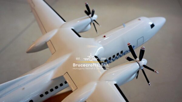 Model of Fokker 50 Skywest with detailed craftsmanship.